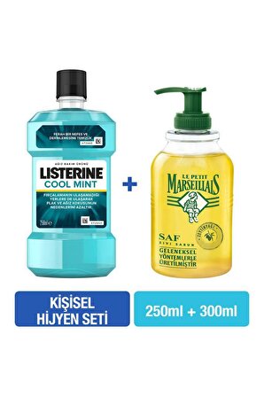 Listerine Cool Mint 250 ml + Le Petit Marseillais Zeytinyağı Sıvı Sabun 300 ml Hijyen Seti
