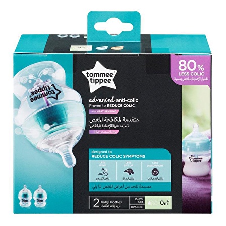 Tommee Tippee Gelişmiş Antikolik Biberon, 150 ml x 2