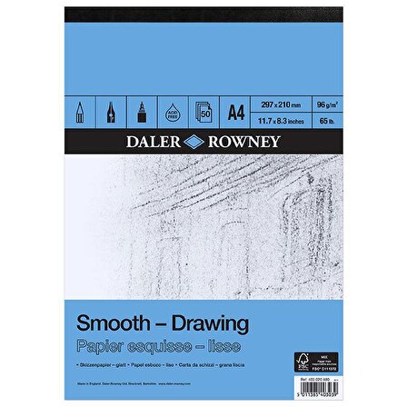Daler Rowney Smooth Drawing Çizim Defteri 96g 50 Yaprak A4