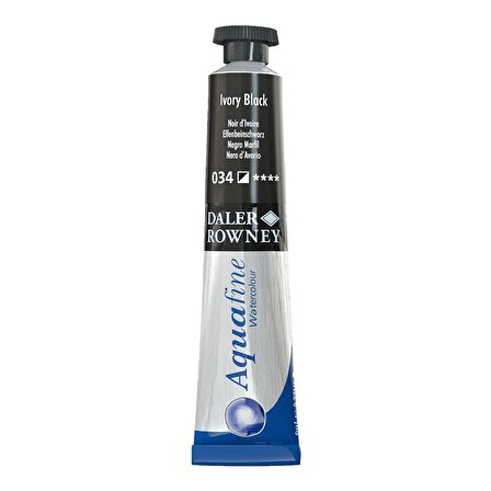 Daler Rowney Aquafine Tüp Sulu Boya 8ml 034 Ivory Black