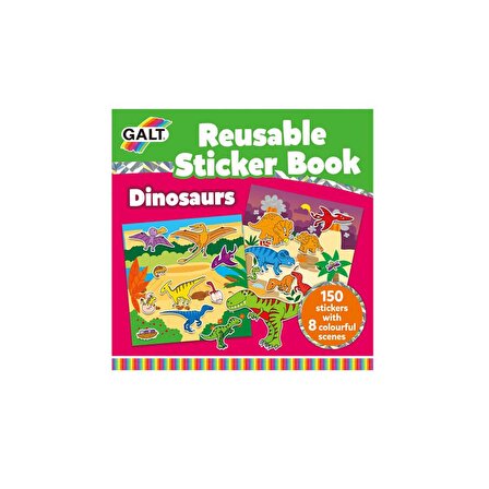 Galt 1005101 Reusable Sticker Book - Dinosaurs 3 Yaş+