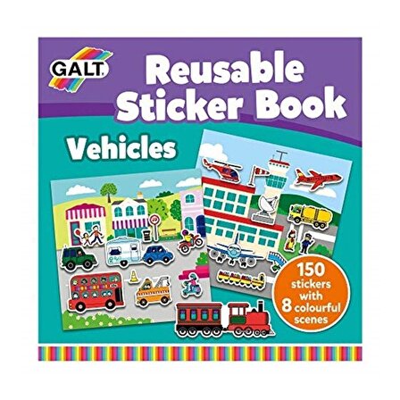 Galt Reusable Sticker Book Vehicles 3 Yaş+