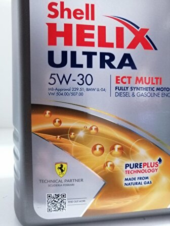 Shell Helix Ultra ECT Multi 5W-30 ECT Multi Tam Sentetik 5 lt DPF Benzin-Dizel Motor Yağı Üretim:2023