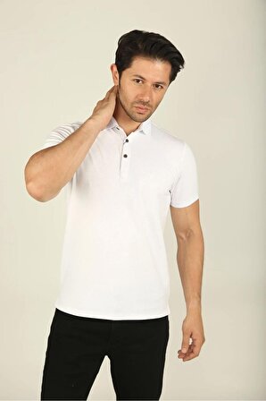 Polo Yakalı Esnek T-Shirt