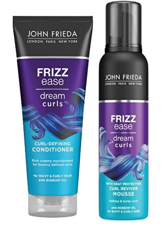 John Frieda Frizz Ease Bukleler İçin Saç Bakım Kremi 250 ml-John Frieda Frizz Ease Curl Bukle Belirginleştirici Saç Köpüğü 200 ml