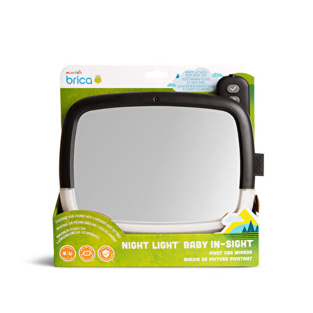 Munchkin Night Light LED Özellikli Dijital Araba  Bebek Görüş Aynası, 1 Adet  Bebek Görüş Aynası, 1 Adet