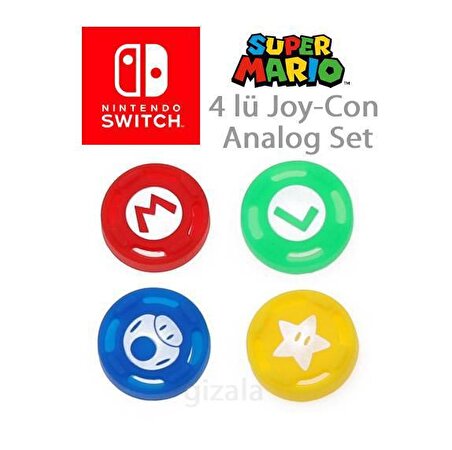 Super Mario Joycon Analog Set 4lü Paket Joycon Analog 4 Lü