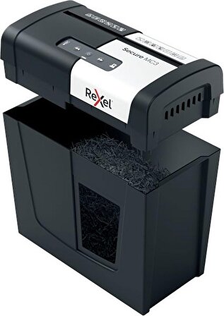 Rexel Secure Mc3 Sessiz Çalışma Fısıltı Modunda Çalışma Mikro Kesim Evrak İmha Makinesi