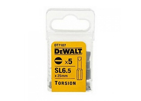 Dewalt SL Düz Bits Uç 1.2 x 6.5 x 25 mm Torsion (5 Adet) DT7107