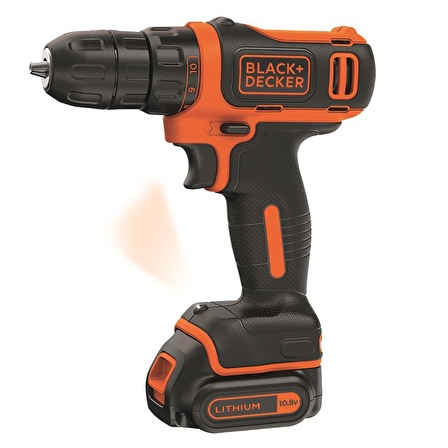 Black&Decker BDCDD12BAFC 10.8Volt/1.5Ah Li-ion Çift Akülü Vidalama ve 100 Parça Delme Vidalama Seti