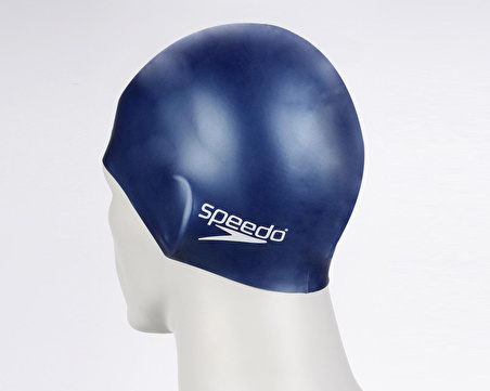 Speedo Plain Flat Silicone Cap Bone 8-709910011 Mavi