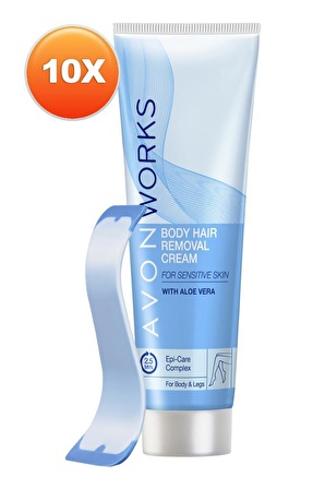 Avon Works Vücut İçin Tüy Dökücü Krem 100 Ml. Onlu Set