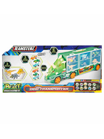 Teamsterz Dino Transporter 3 Araçlı 3 Dinozorlu Oyun Seti Yeşil