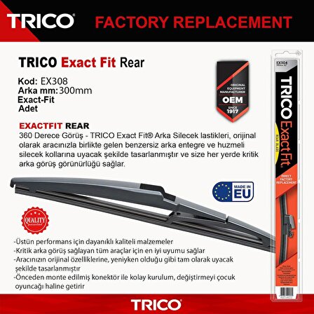 Trico EXACTFIT Arka Tek Silecek 300mm