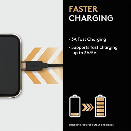Duracell 1m Lightning to USB-A Şarj Kablosu - Siyah