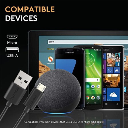 Duracell 2m USB-A to Micro USB Şarj Kablosu - Siyah
