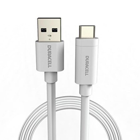 Duracell 1m USB-A to USB-C Şarj Kablosu - Beyaz