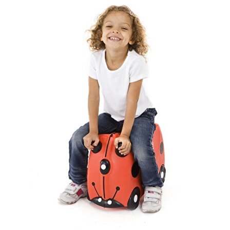 Reyo Trunki Çocuk Bavulu Seyahat Valizi 46x31x21,5cm - Uğur Böceği Harley