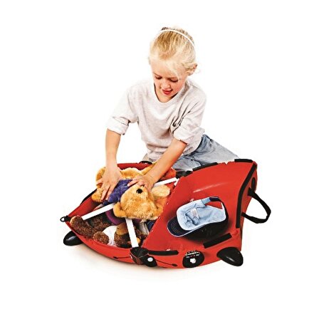Reyo Trunki Çocuk Bavulu Seyahat Valizi 46x31x21,5cm - Uğur Böceği Harley