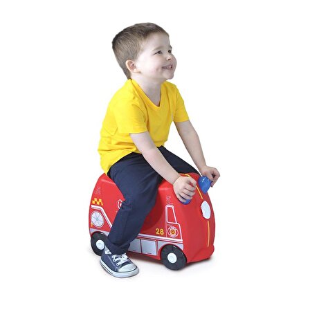 Reyo Trunki Çocuk Bavulu Seyahat Valizi 46x31x21,5cm - İtfaiye Aracı Frank