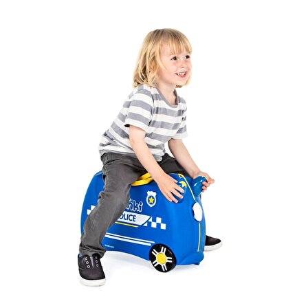 Reyo Trunki Çocuk Bavulu Seyahat Valizi 46x31x21,5cm - Polis Arabası Percy