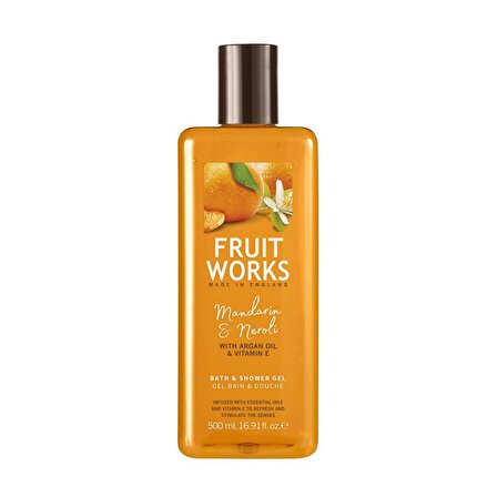 Fruit Works Works SG Mandalina ve Portakal Çiçeği Yağı Aromalı Tüm Ciltler İçin Kalıcı Kokulu Duş Jeli 500 ml