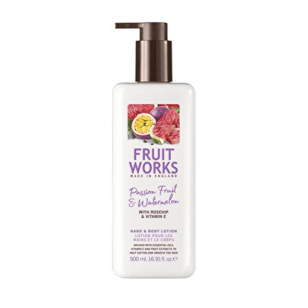 Fruit Works Nemlendirici E Vitaminli Tüm Cilt Tipleri için Meyve&Karpuz Kokulu Vücut Losyonu 500 ml 