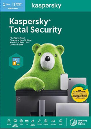 Kaspersky Total Security 1 Kullanıcı 1 Yıl Türkçe Anti Virüs Programı 2021 Sürüm