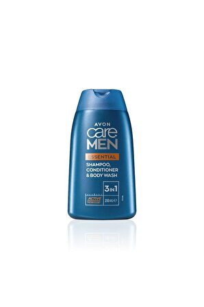 Avon Care Men Essential 3’ü 1 arada Sampuan, Bakım Kremi ve Dus Jeli 200 Ml.