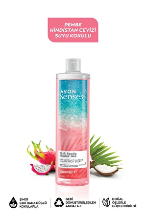 Avon Senses Pink Sands Hindistan Cevizi Suyu ve Ejder Meyvesi Kokulu Duş Jeli 500 Ml.