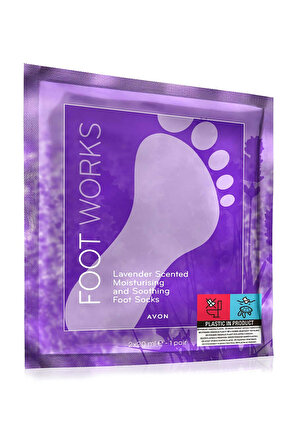 Avon Foot Works Lavanta Kokulu Nemlendirici ve Rahatlatıcı Ayak Çorabı