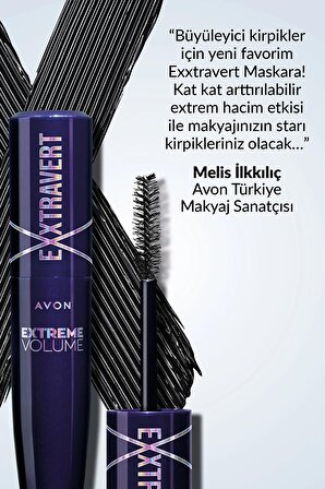 Avon Exxtravert Ekstra Hacim Veren Maskara 9 Ml. Blackest Black