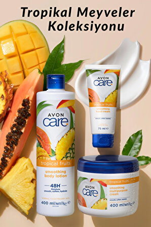 Avon Care Tropical Fruits Ananas, Mango ve Papaya Özlü El ve Vücut Kremi 400 Ml.