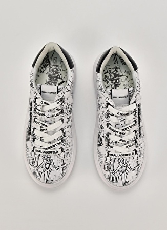 KARL LAGERFELD Siyah - Beyaz Kadın Deri Sneaker KL62569011