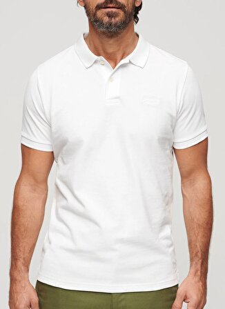 Superdry Düz Beyaz Erkek Polo T-Shirt M1110343A01C_CLASSIC PIQUE POLO