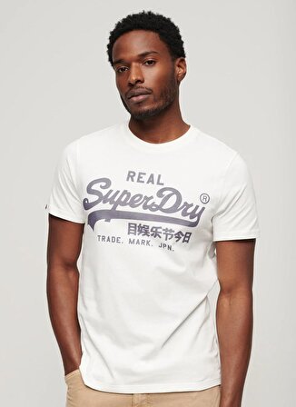 Superdry Bisiklet Yaka Baskılı Ekru Erkek T-Shirt M1011472A39E_VINTAGE VL TEE