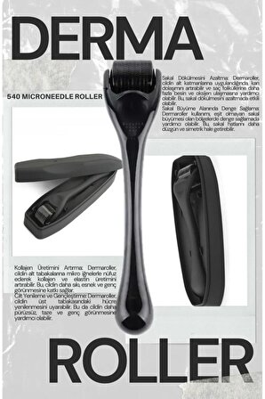 Dermaroller Titanyum Uçlu 540 İğneli Saç Sakal Çıkarma Ve Cilt Bakım Dermarolleri Masaj Aleti 1 mm