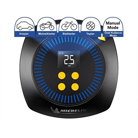 Michelin MC27010 12Volt 100 PSI Ayarlanabilir Dijital Basınç Göstergeli Hava Pompası