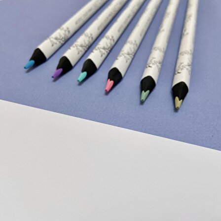 SKETCH&ART Profesyonel Kuru Boya Kalemi, Kalın Gövde, 4 mm Grafit. Bahar Manzarası 6 Renk