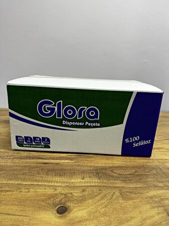 Glora Eko 200'lü 18 Paket Tek Katlı 2 Katlama Dispenser Peçete