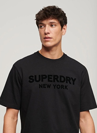 Superdry Bisiklet Yaka Baskılı Siyah Erkek T-Shirt M6010805A16A_LUXURY SPORT LOOSE TEE