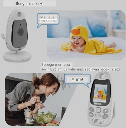 QASUL Bebek izleme monitörü ağlama hatırlatma bebek izleme monitörü çocuk monitörü bakıcı monitör ile 2 inç ekran 