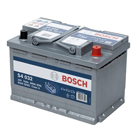 Bosch 12V 74 Ah Amper Akü 680 En (Standart 72 Amper Ebatında)