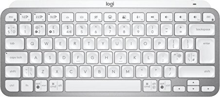 Logitech MX Keys Mini Aydınlatmalı, Bolt Alıcılı, Şarj Edilebilir, Açık Gri, Kablosuz Klavye İngilizce