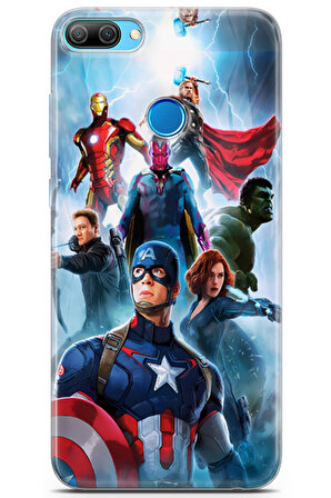 Honor 9 Lite uyumlu Ai 6 Baskılı Telefon Kabı Marvel Kahramanlar