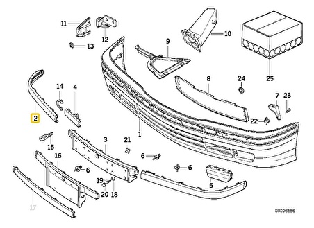 BMW E36 TAMPON ÖN SOL ÇITA PÜTÜRSÜZ 51111960711