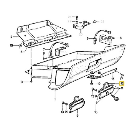 BMW E21 E23 E30 E34 VE Z1 TORPİDO MANDAL KARŞILIĞI 51161849472