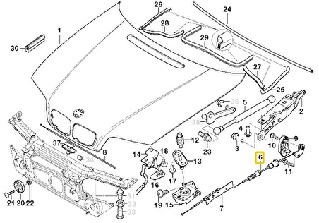 BMW E46 KAPUT TELİ 51238208442