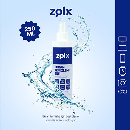Zolx Ekran Temizleme Seti 250ML * 10 Adet (Mikrofiber Bez Hediyeli)