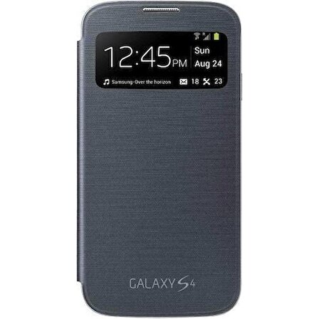 Galaxy S4 (i9500) S-View Cover Orijinal Kapaklı Kılıf (SİYAH)